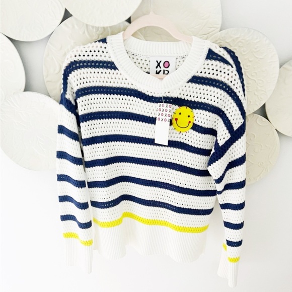 Keri Rosenthal NWT Women's Striped Sweater - White, Blue, and Yellow - Picture 1 of 5